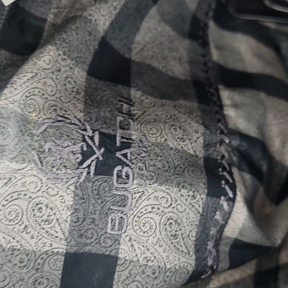 Bugatchi black and gray checkered button up long sleeve shirt XXL - Picture 11 of 12